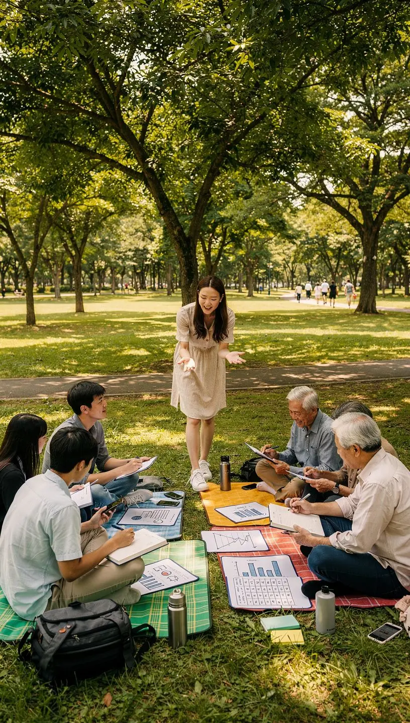 Detail knihy o finančnej gramotnosti s poznámkami a zvýraznenými kapitolami.